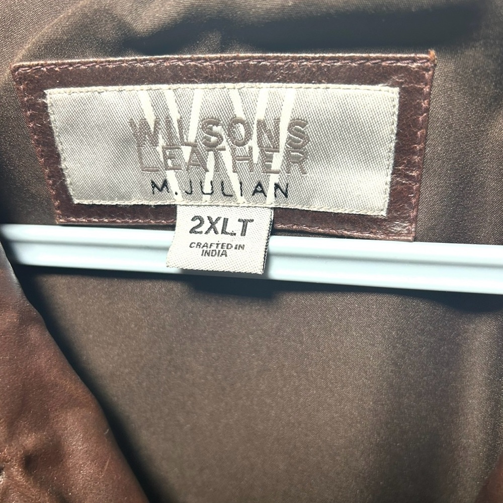 Wilson’s 100% Leather jacket 2XLT Brown Button-Up Coat - Picture 4 of 9